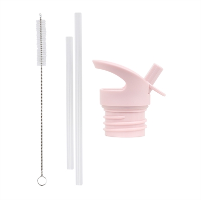 Lid, straw & brush set - Hearts
