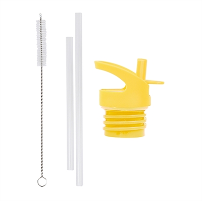 Lid, straw & brush set - Animal friends 