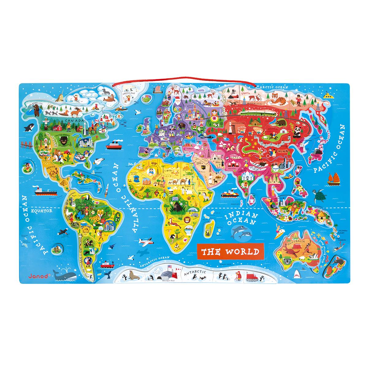 janod magnetic world map puzzle