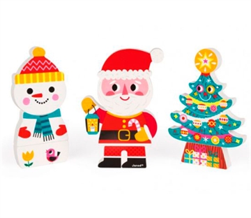 Janod upright Christmas magnets 3 pcs.
