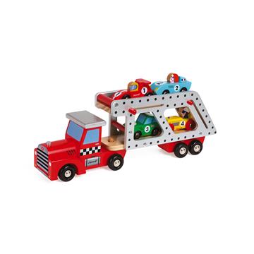 Janod Story 4 Cars Transporter Lorry