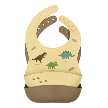 Silicone bib, set of 2 - Dinosaurs